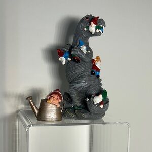 Safari Ltd PVC Garden Gnome in Watering Can & Resin T-Rex eating Gnomes Figures